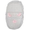 Broderie Anglaise White/Pink Car Seat Footmuff/Cosytoes With Bows & Lace